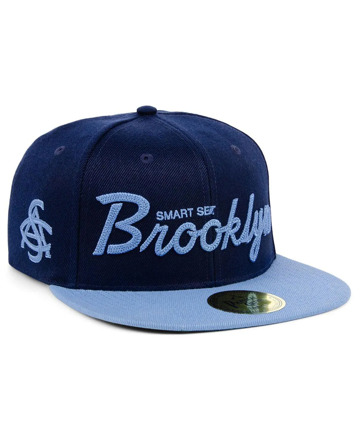 Men's Navy Blue Adjustable Smart Set Athletic Club of Brooklyn Black Fives Snapback Physical Culture Hat