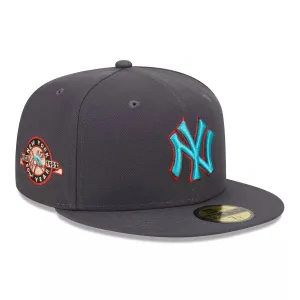 Men's New Era Graphite New York Yankees Printed Fitted Hat 59FIFTY