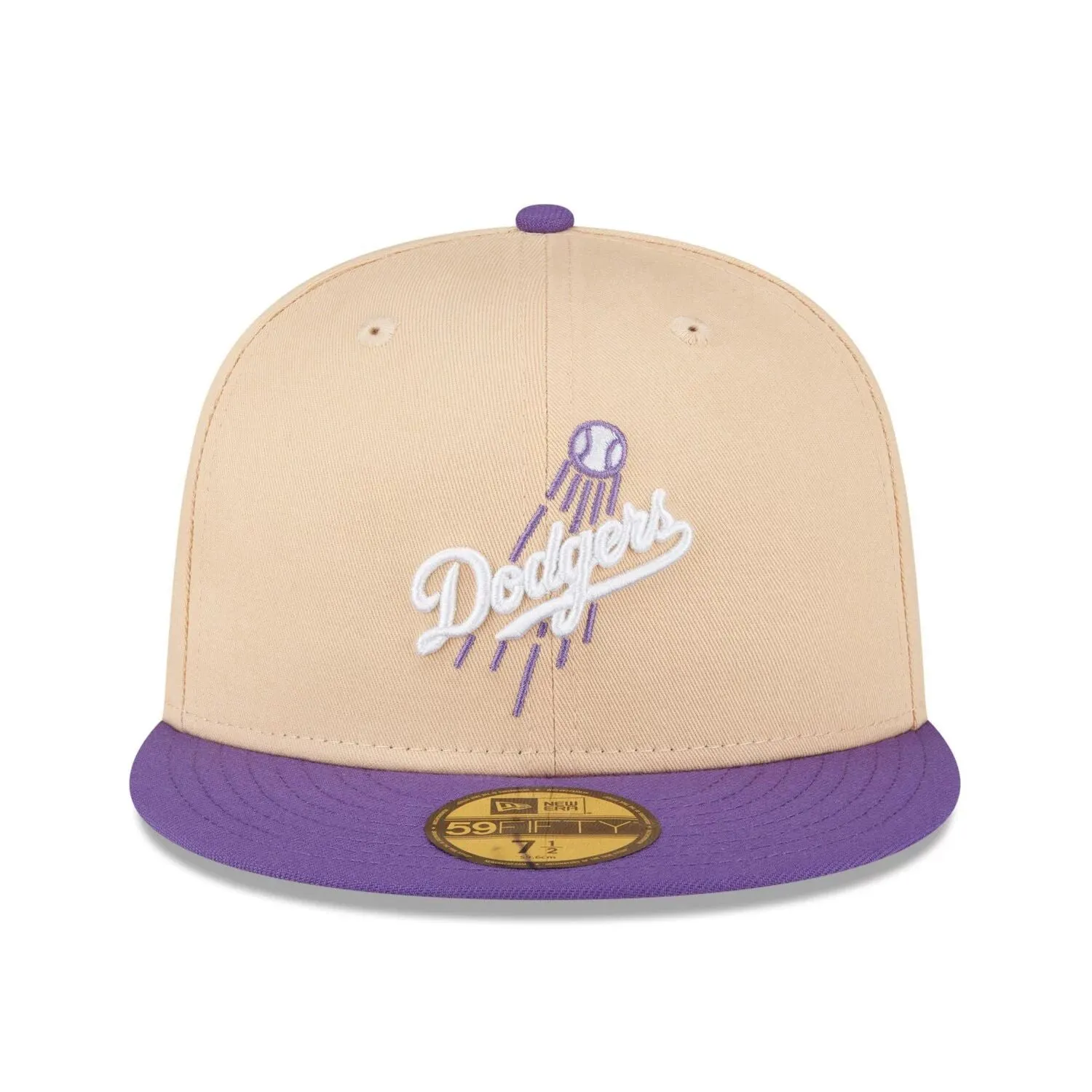 Men's New Era Peach Purple Los Angeles Dodgers World Series 1988 Baseball Cap with Side Patch 59FIFTY .