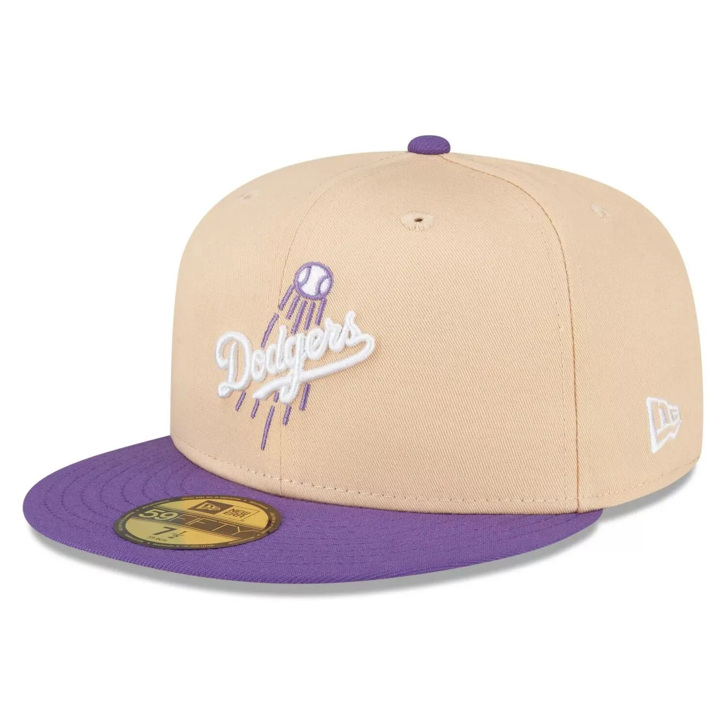 Men's New Era Peach Purple Los Angeles Dodgers World Series 1988 Baseball Cap with Side Patch 59FIFTY .