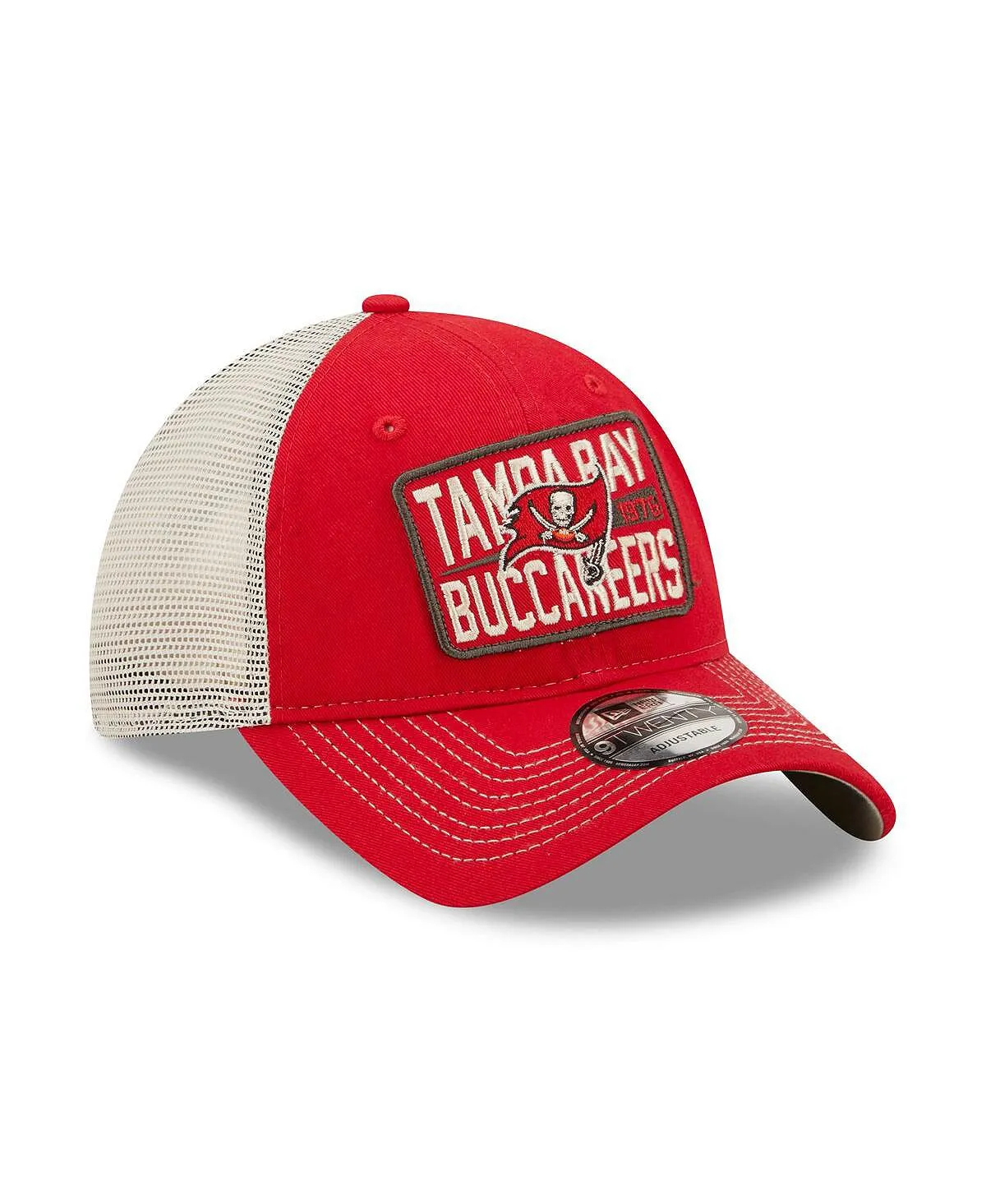 Men's Red Tampa Bay Buccaneers Devoted Trucker 9TWENTY Snapback New Era Cap