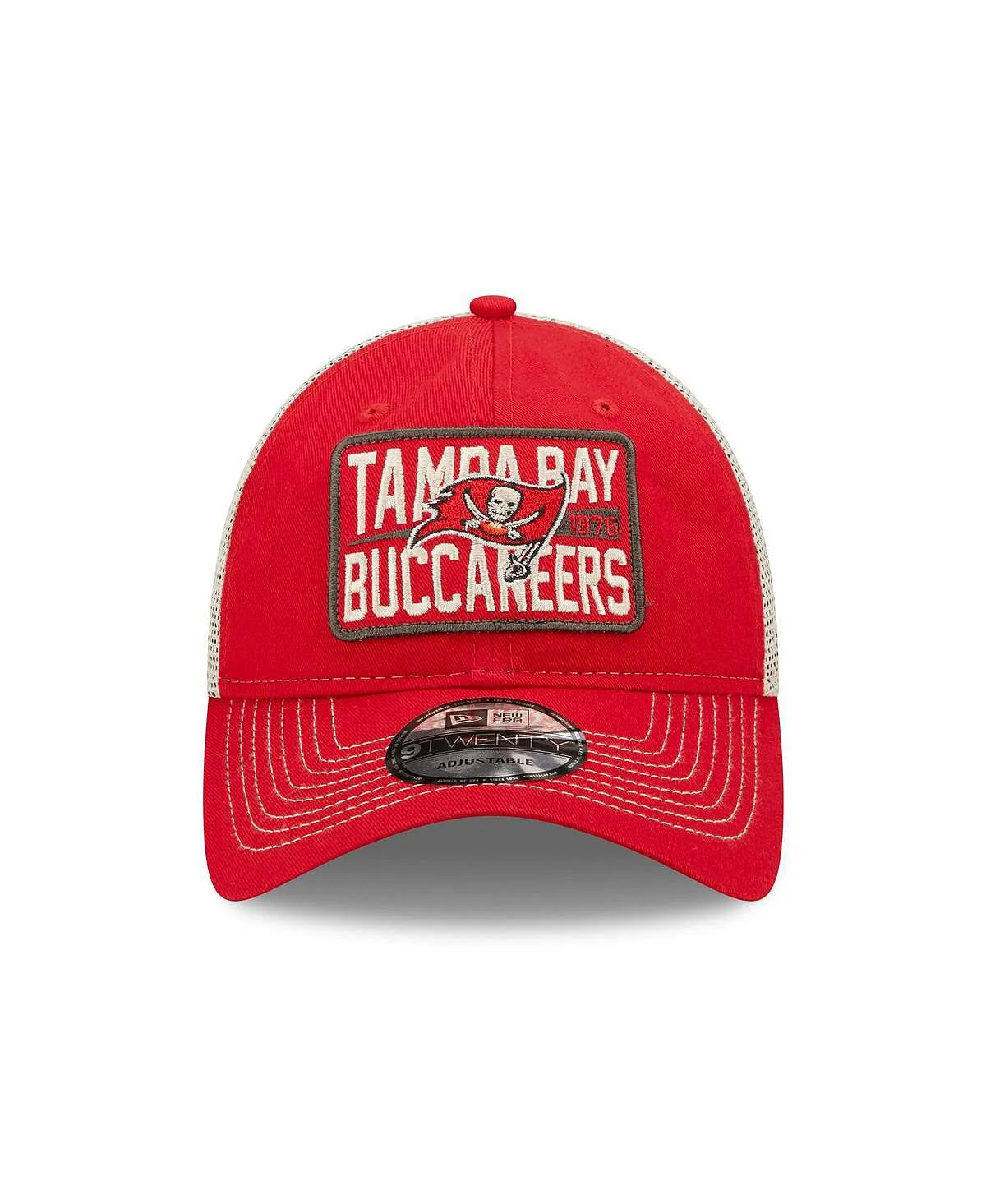 Men's Red Tampa Bay Buccaneers Devoted Trucker 9TWENTY Snapback New Era Cap