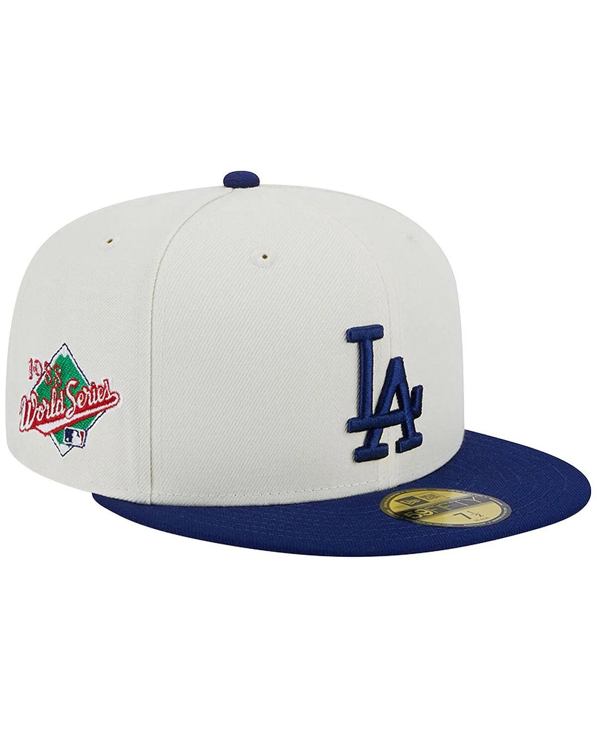 Men's Stone and Royal Los Angeles Dodgers Retro 59FIFTY New Era Fitted Hat