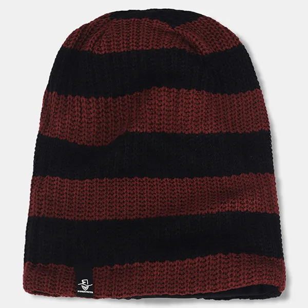 Mens Stripe Oversized Beanie for Summer Winter B09