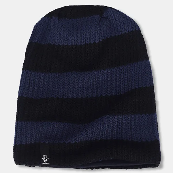 Mens Stripe Oversized Beanie for Summer Winter B09