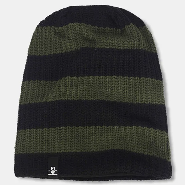 Mens Stripe Oversized Beanie for Summer Winter B09