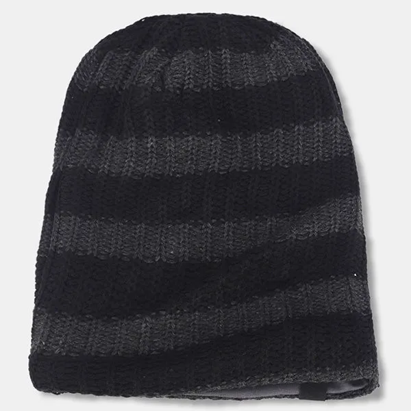 Mens Stripe Oversized Beanie for Summer Winter B09