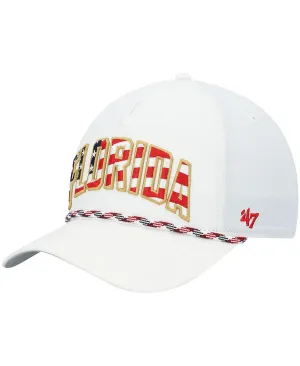 Men's White '47 Florida Gators Stars and Stripes Flag Flutter Hitch Snapback '47 Brand Cap