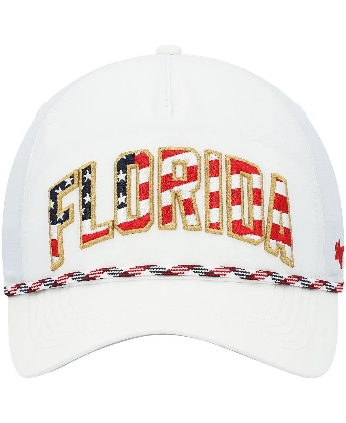 Men's White '47 Florida Gators Stars and Stripes Flag Flutter Hitch Snapback '47 Brand Cap