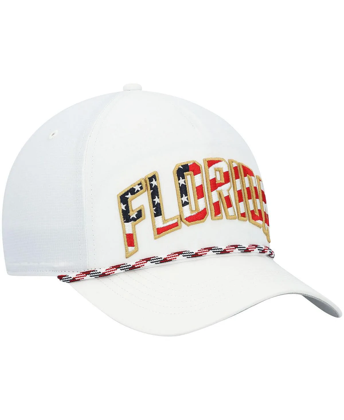 Men's White '47 Florida Gators Stars and Stripes Flag Flutter Hitch Snapback '47 Brand Cap