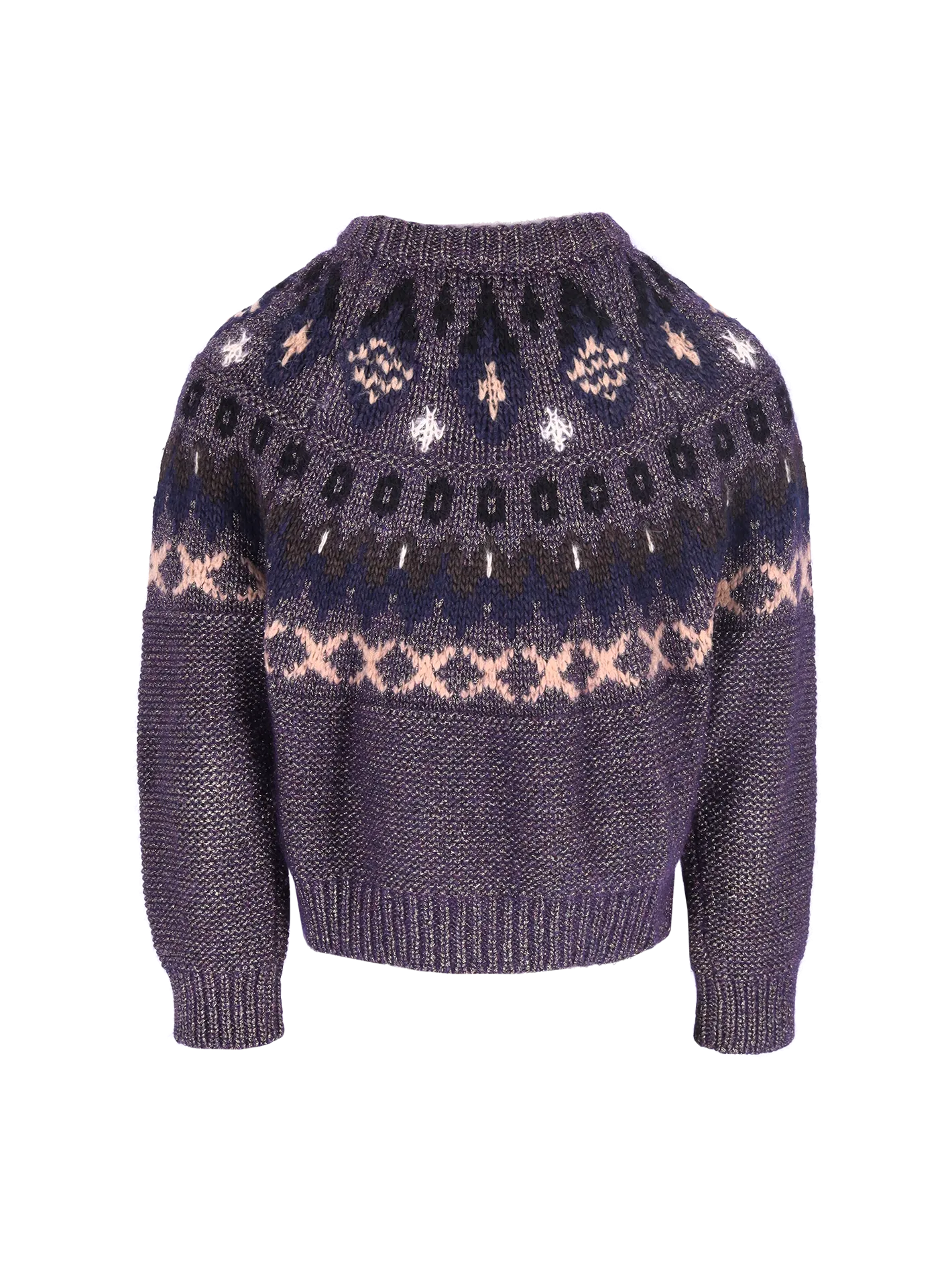 metallic fair-isle knitted jumper