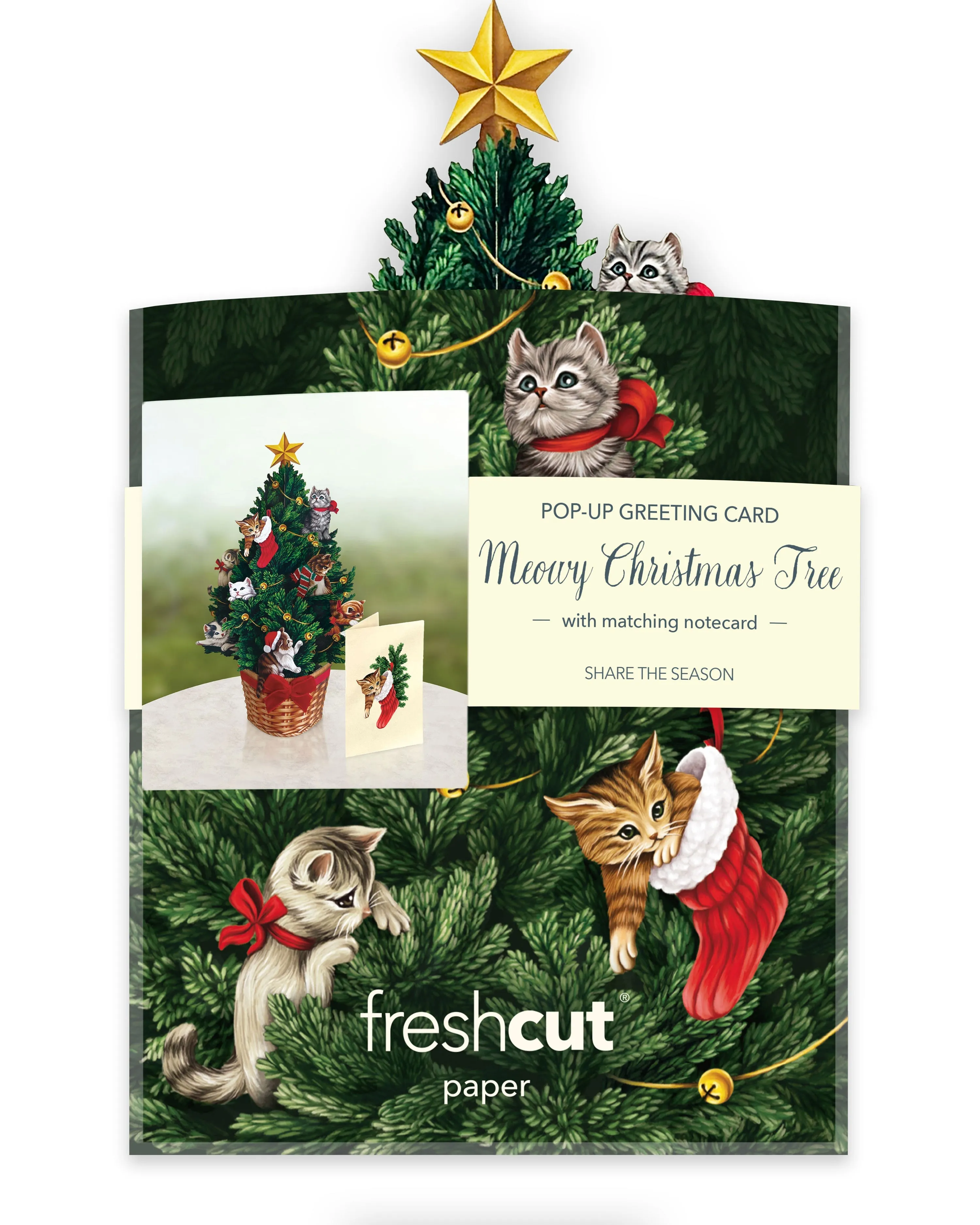 Mini Meowy Christmas Tree (Pop-up Greeting Card)