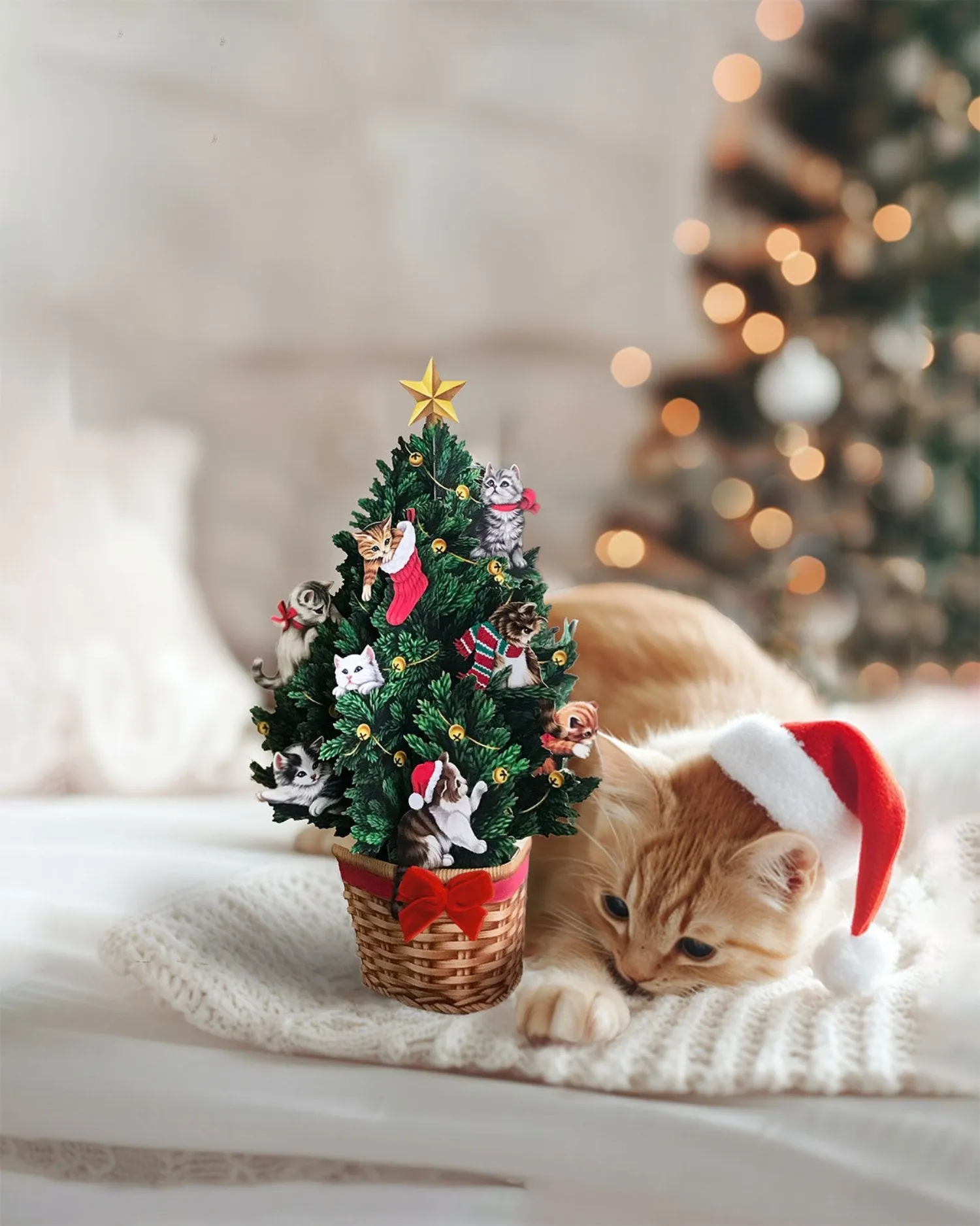 Mini Meowy Christmas Tree (Pop-up Greeting Card)