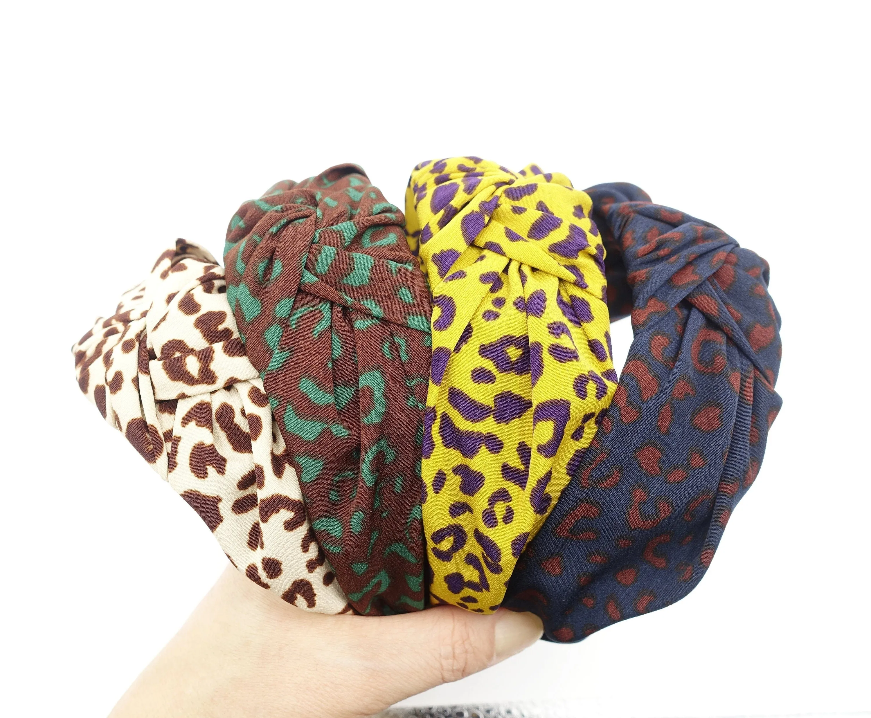 modern colorful cheetah print knot headband animal print hairband women hair accessories