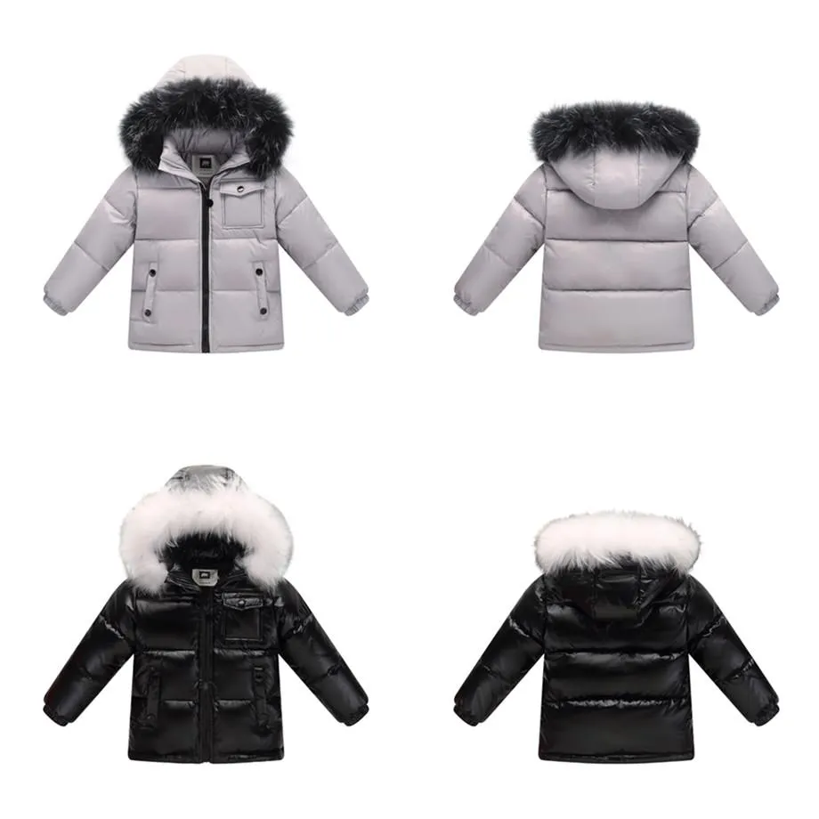 MOF Kids winter down jacket parka white duck down fill