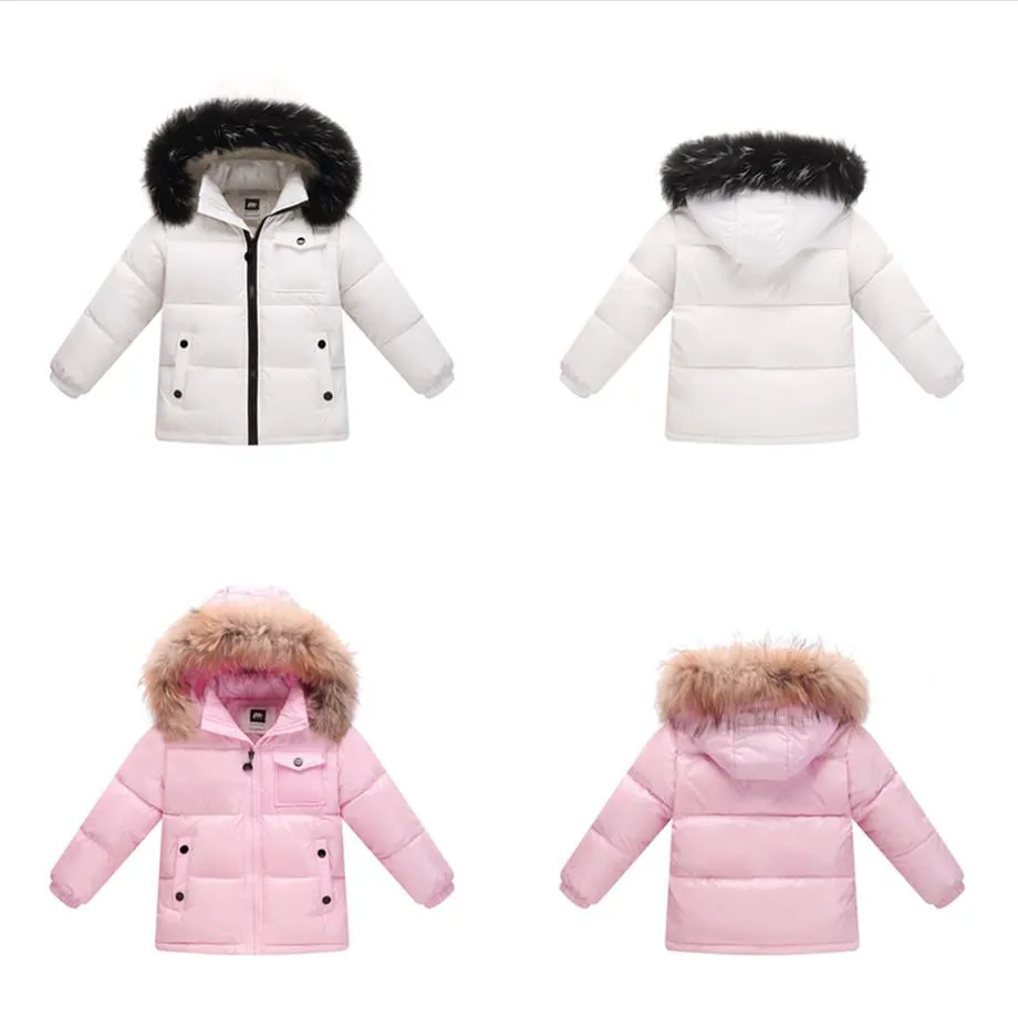 MOF Kids winter down jacket parka white duck down fill