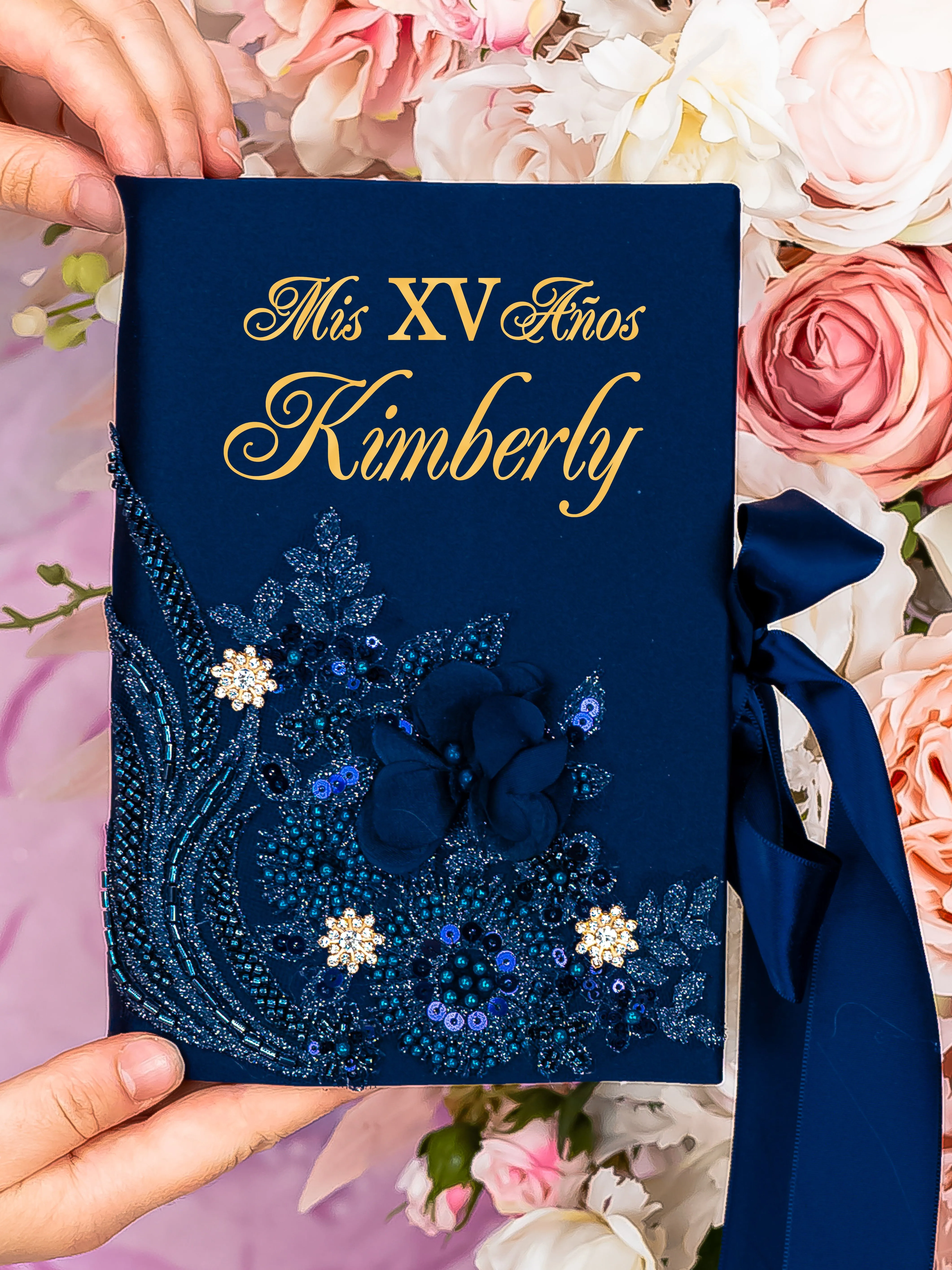 Navy Blue Quinceanera Biblia (English version)