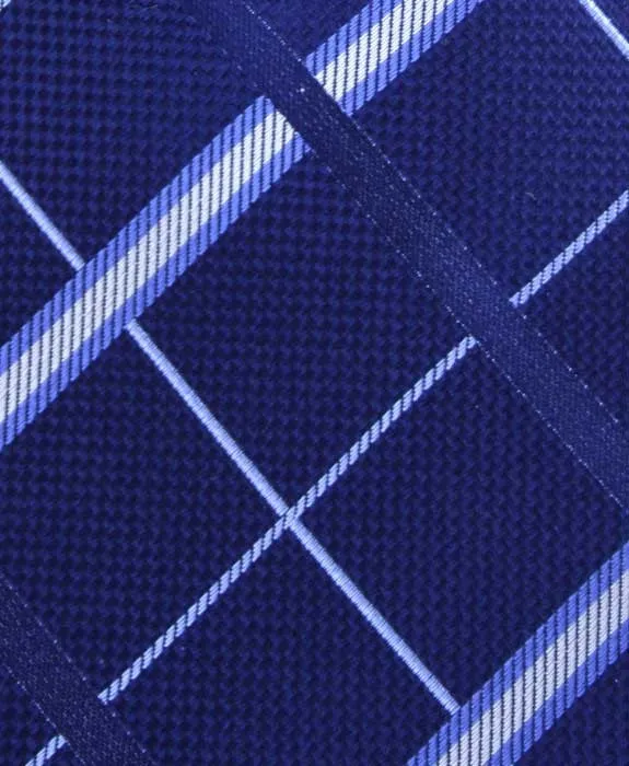 Navy Silk Plaid Tie