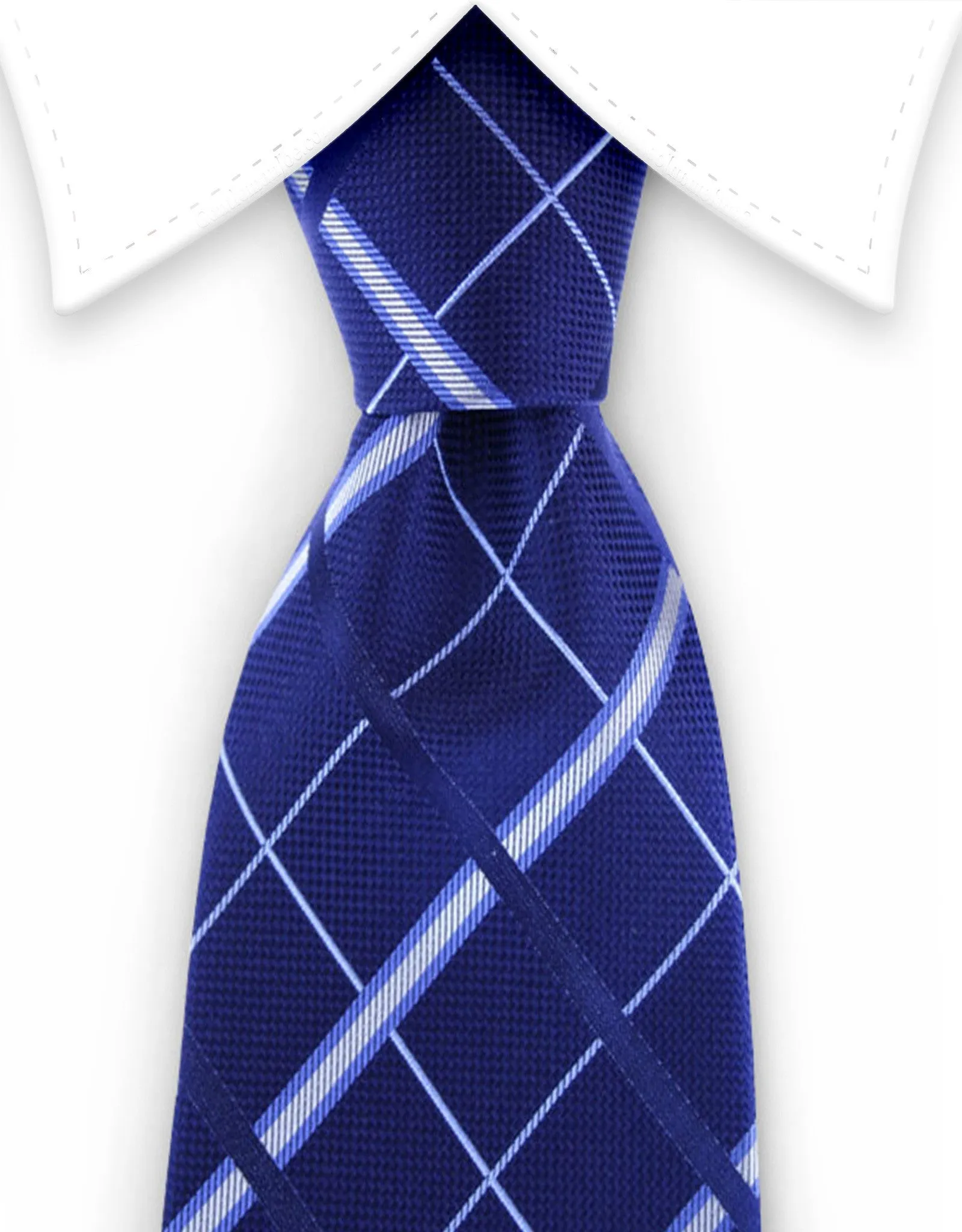 Navy Silk Plaid Tie