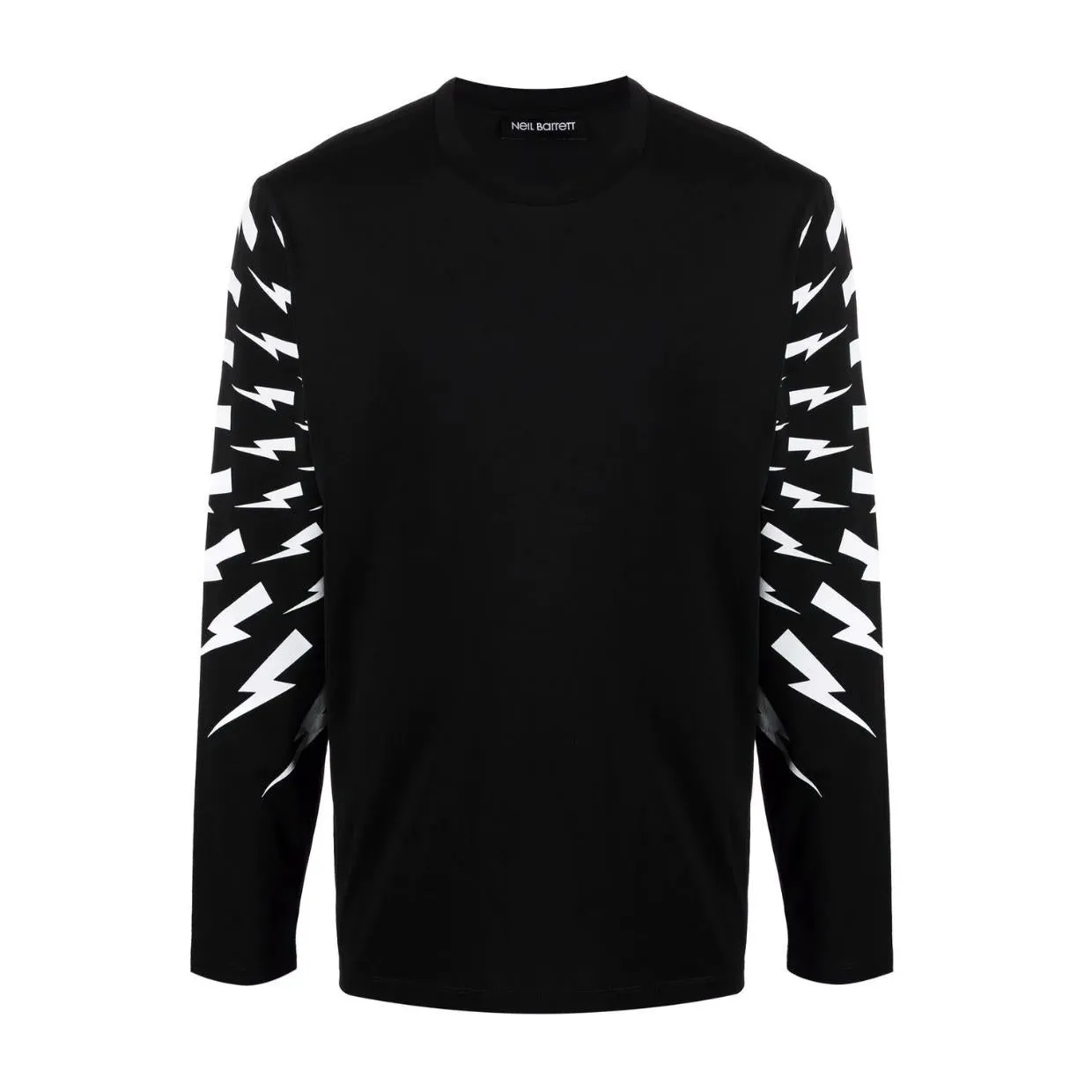 Neil Barrett Black Fair Isle Thunderbolt Long Sleeve T-Shirt