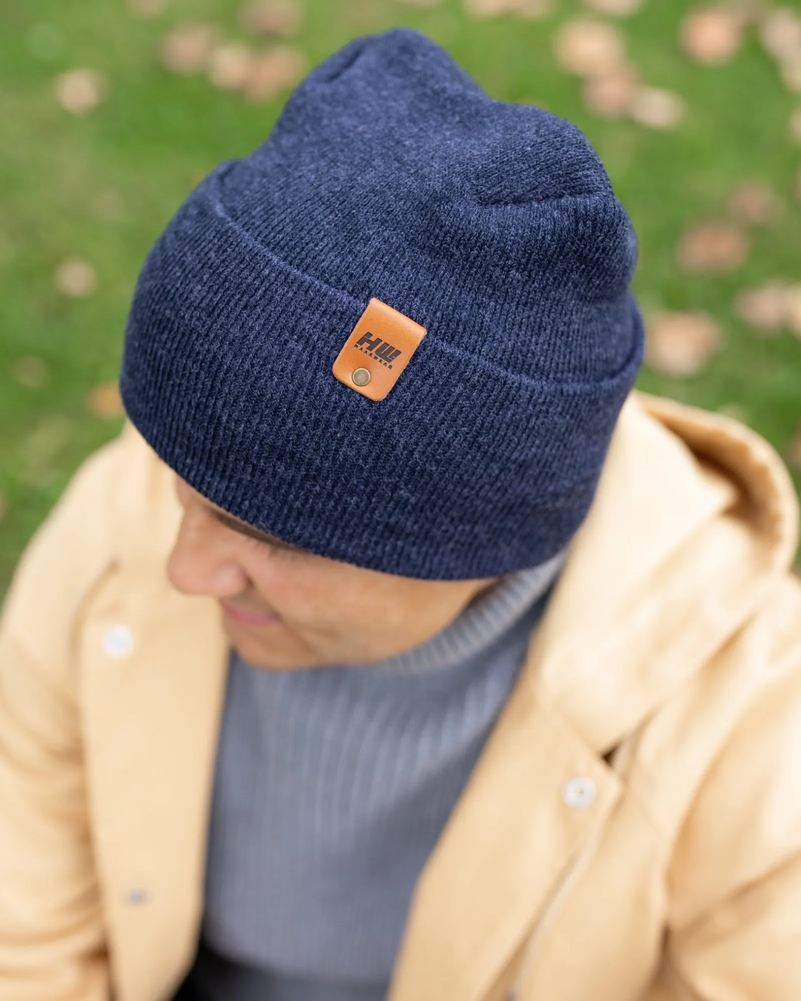 NEW HAAKWEAR Theta-Stitch Cuffed Beanie - Designed and Made in USA (Patent Pending Design) - Denim Blue