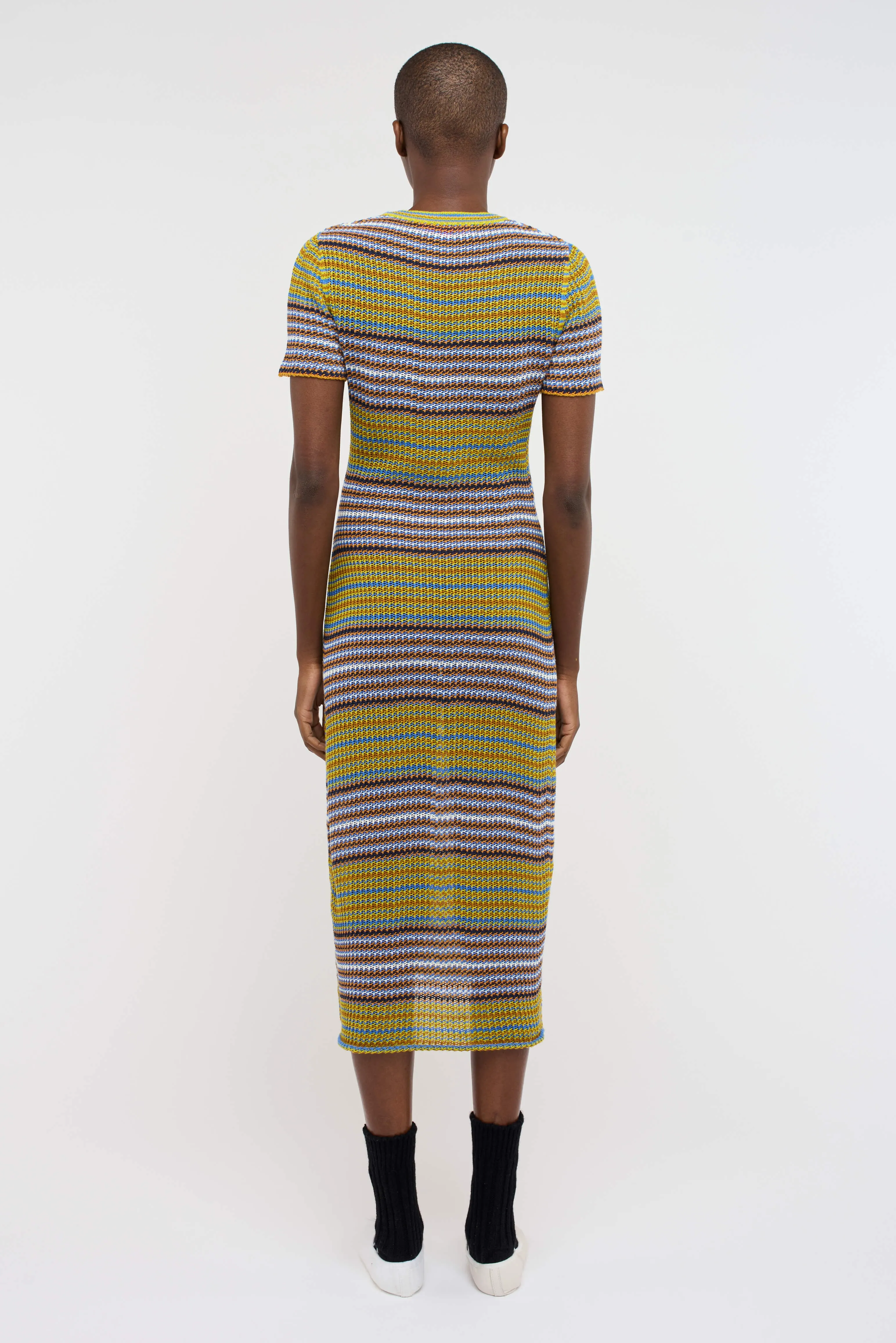 Nova Net Stripe Midi Dress