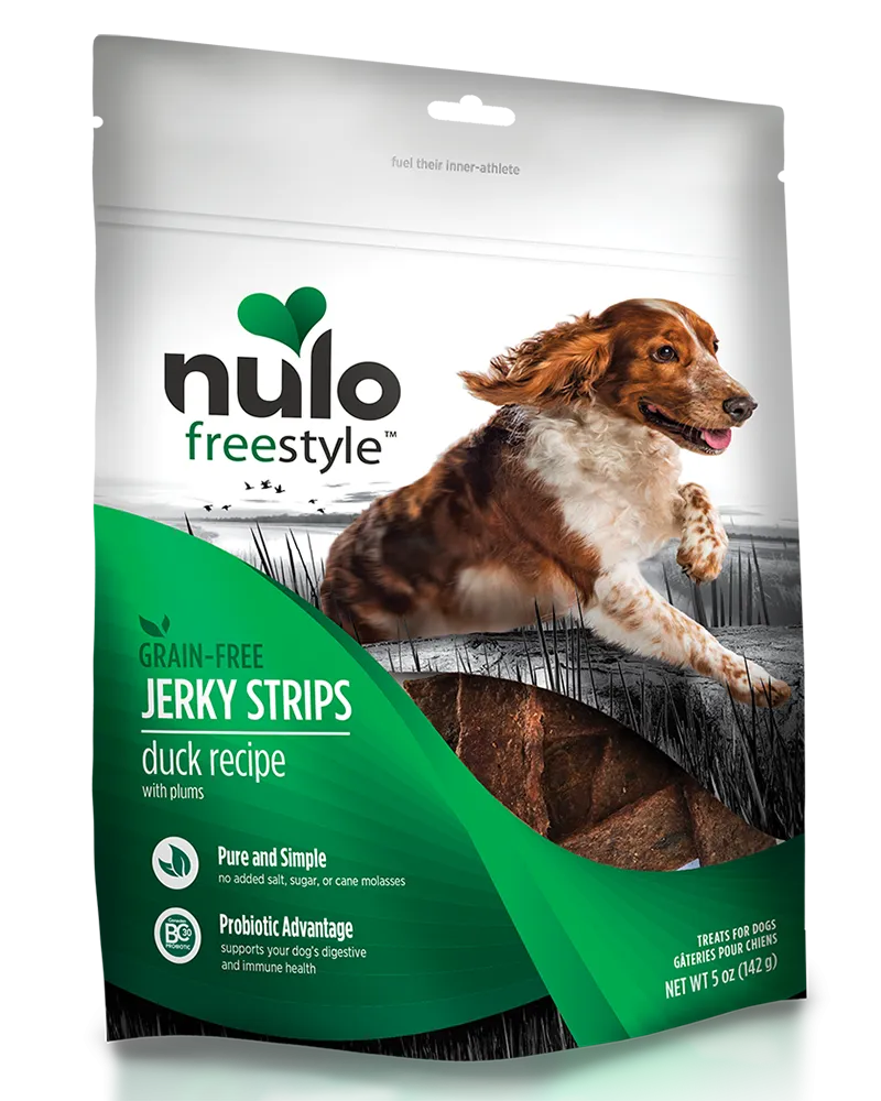 Nulo Freestyle Duck & Plum Jerky Dog Treats 5oz