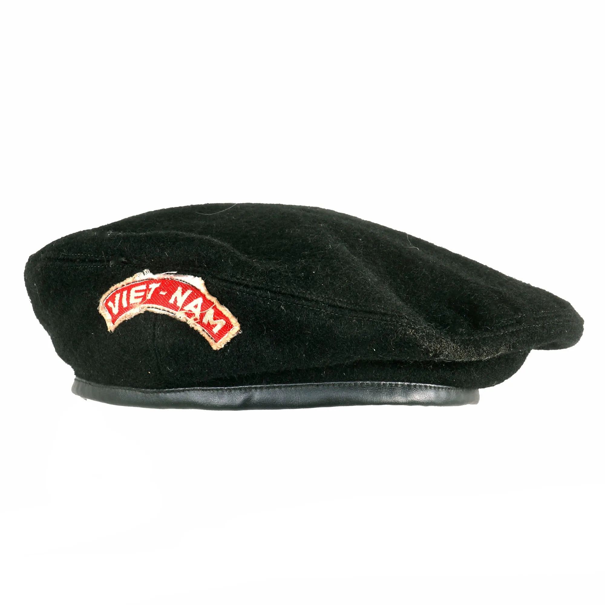 Original U.S. Vietnam War Locally Made Black Beret in size 59cm with VIET-NAM Insignia by Phước Thành of Saigon - Correct Foil Label