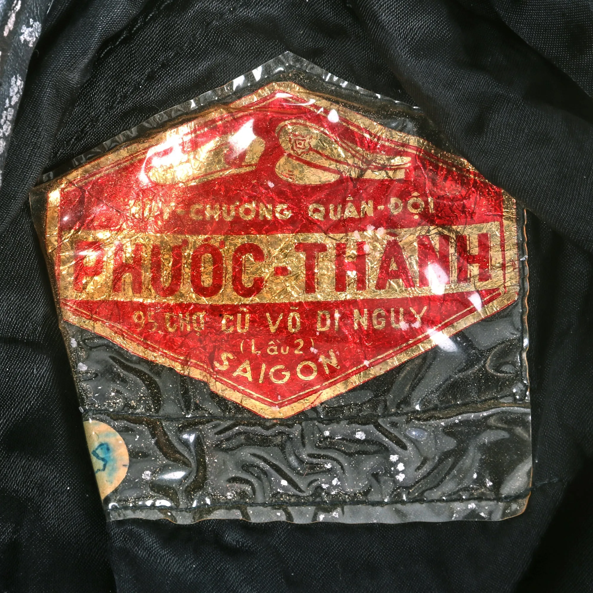 Original U.S. Vietnam War Locally Made Black Beret in size 59cm with VIET-NAM Insignia by Phước Thành of Saigon - Correct Foil Label