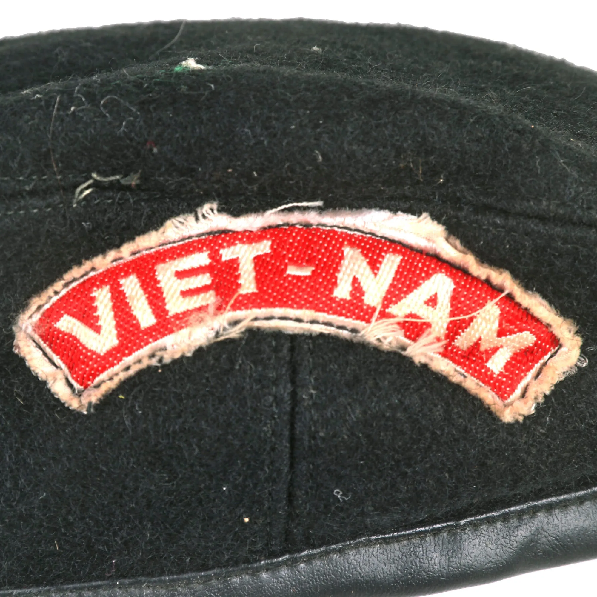 Original U.S. Vietnam War Locally Made Black Beret in size 59cm with VIET-NAM Insignia by Phước Thành of Saigon - Correct Foil Label