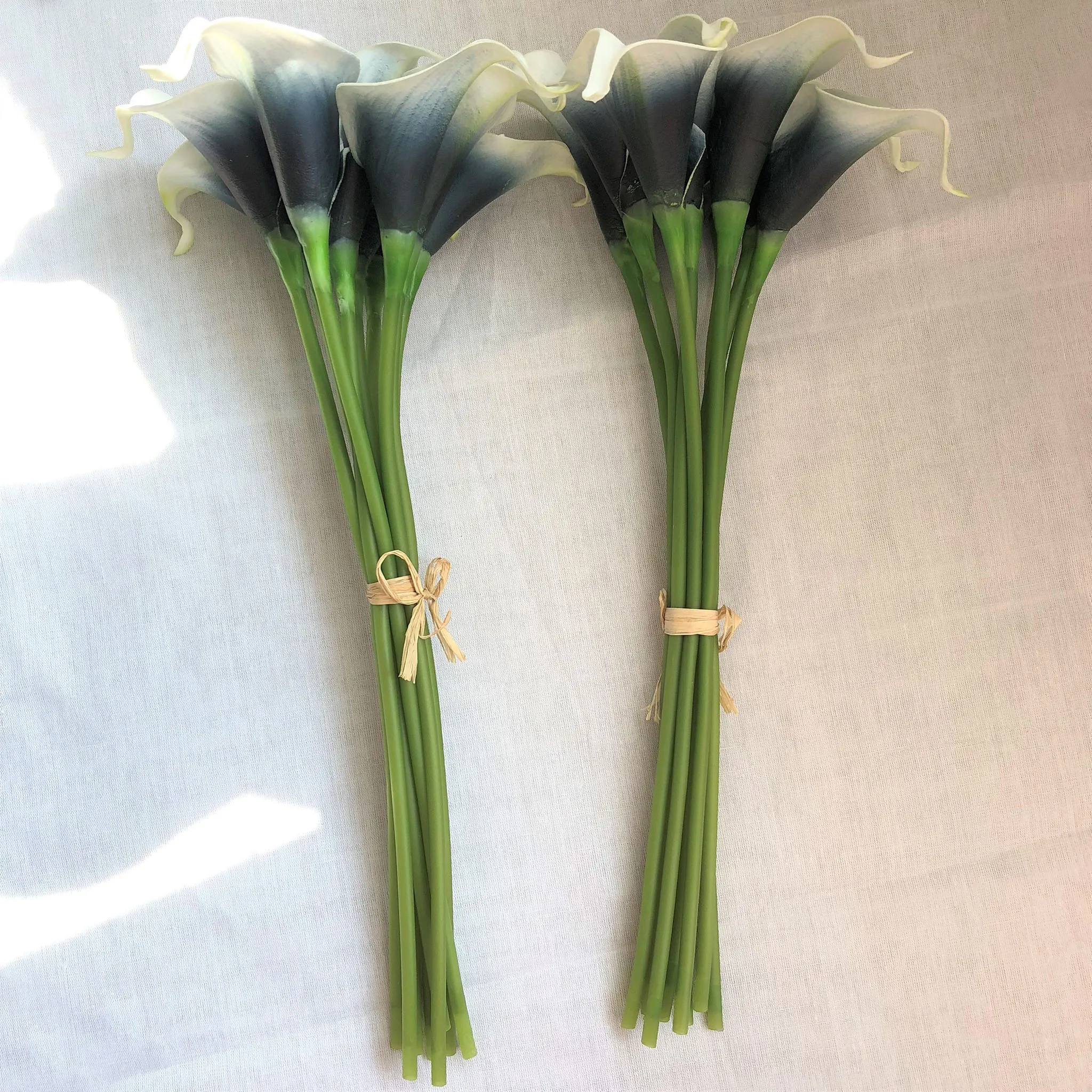 Picasso Navy Blue Calla Lily Bouquet Faux Calla Lilies