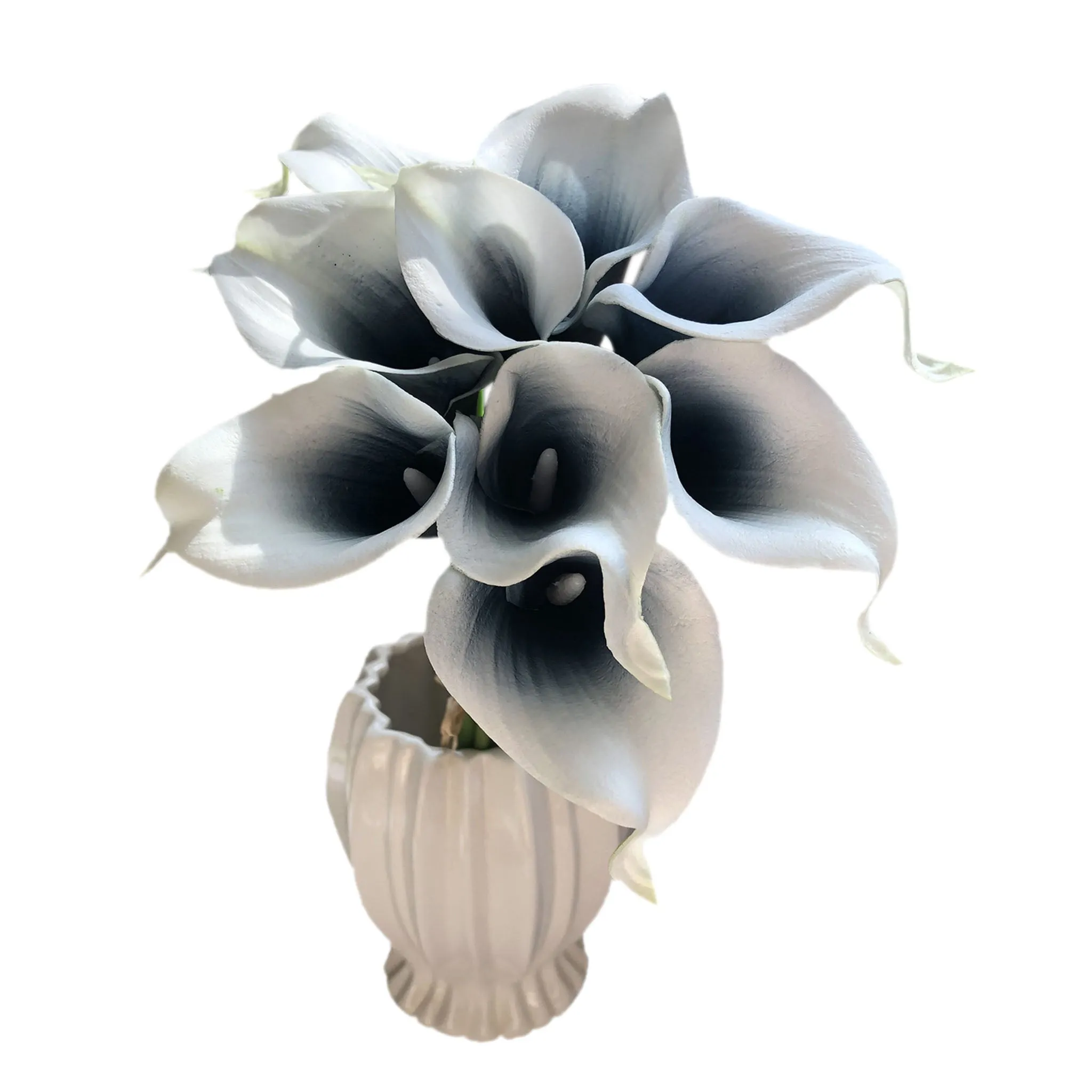 Picasso Navy Blue Calla Lily Bouquet Faux Calla Lilies