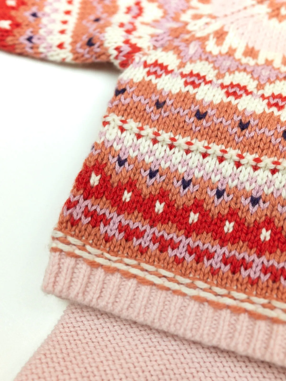 Pink Fairisle Knit Baby Set