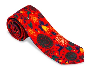 Red Fair Isle Necktie - F4790