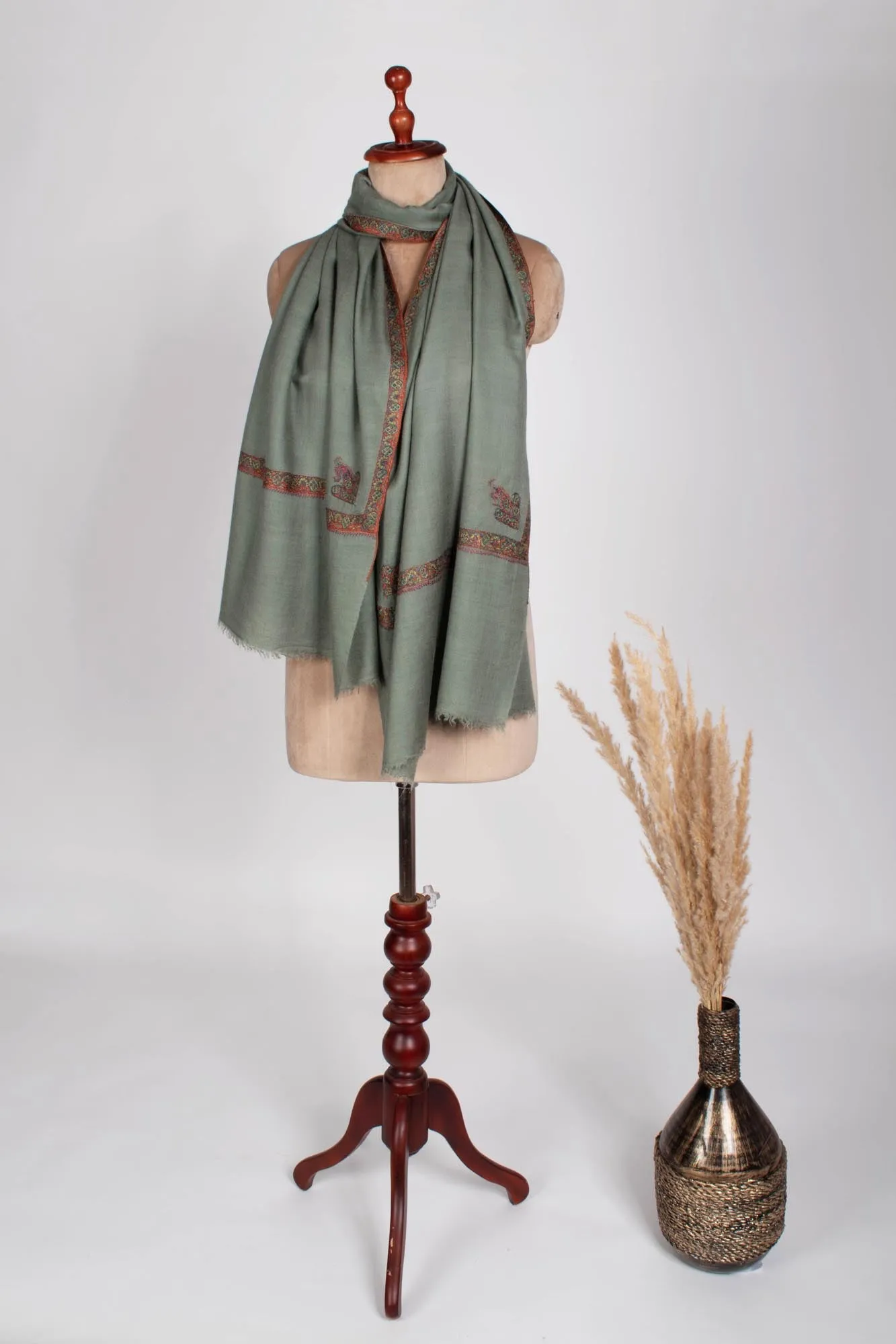 Sage Green Lightweight Cashmere Scarf - MENLO PARK