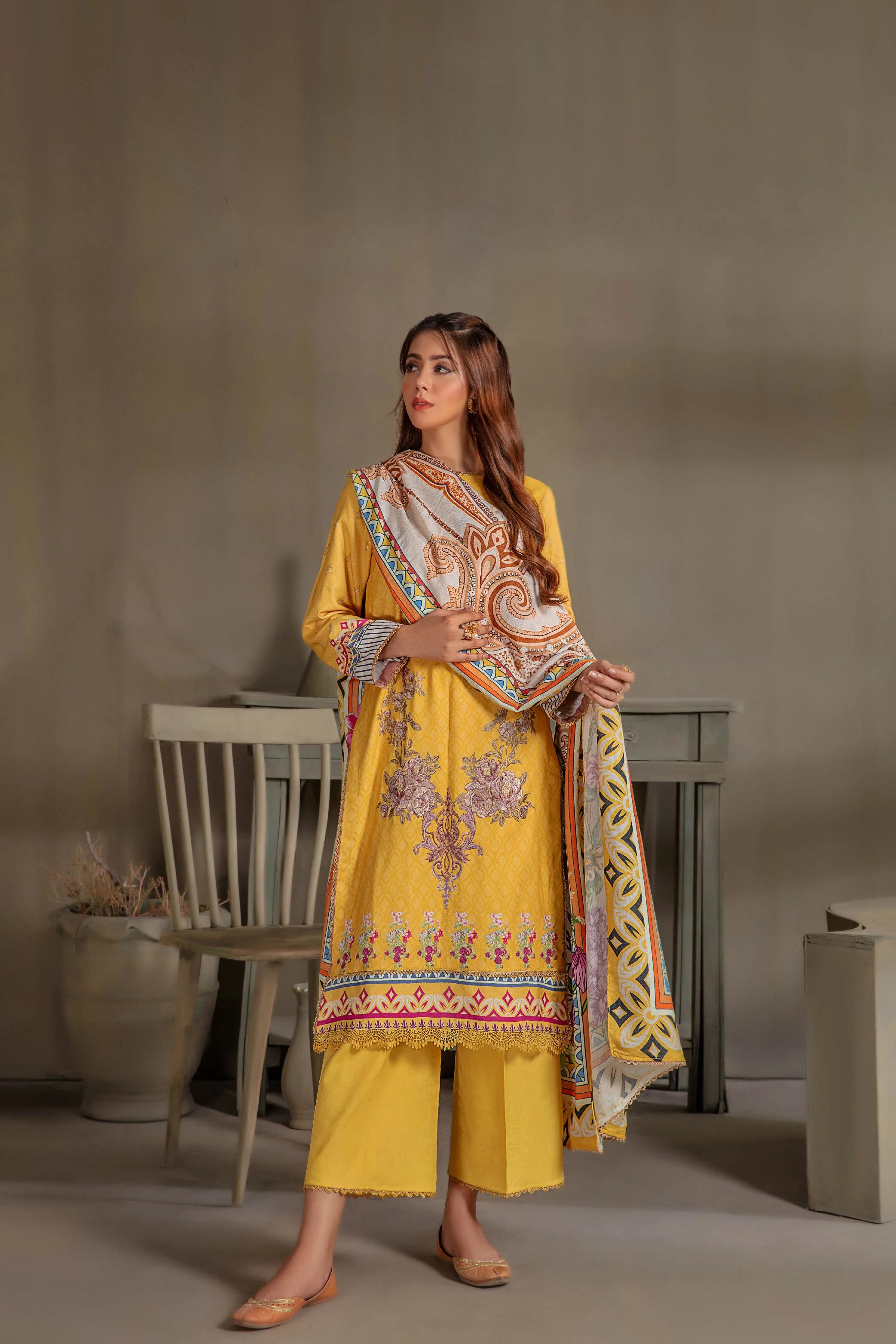 Sana & Samia by Lala Embroidered Woolen Print Collection – Symphony