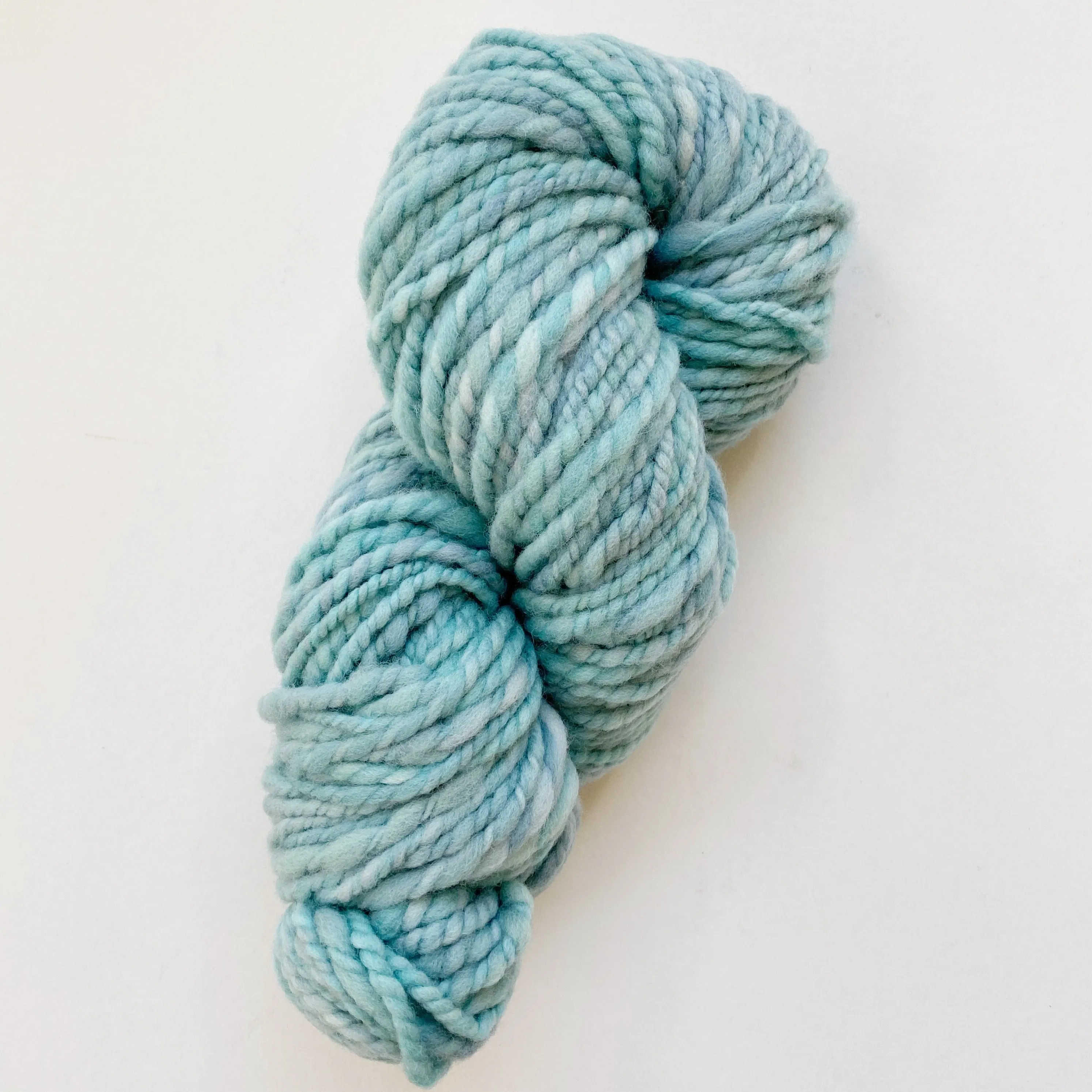 Sky Blue Hand-Spun Bulky Targhee Wool Yarn