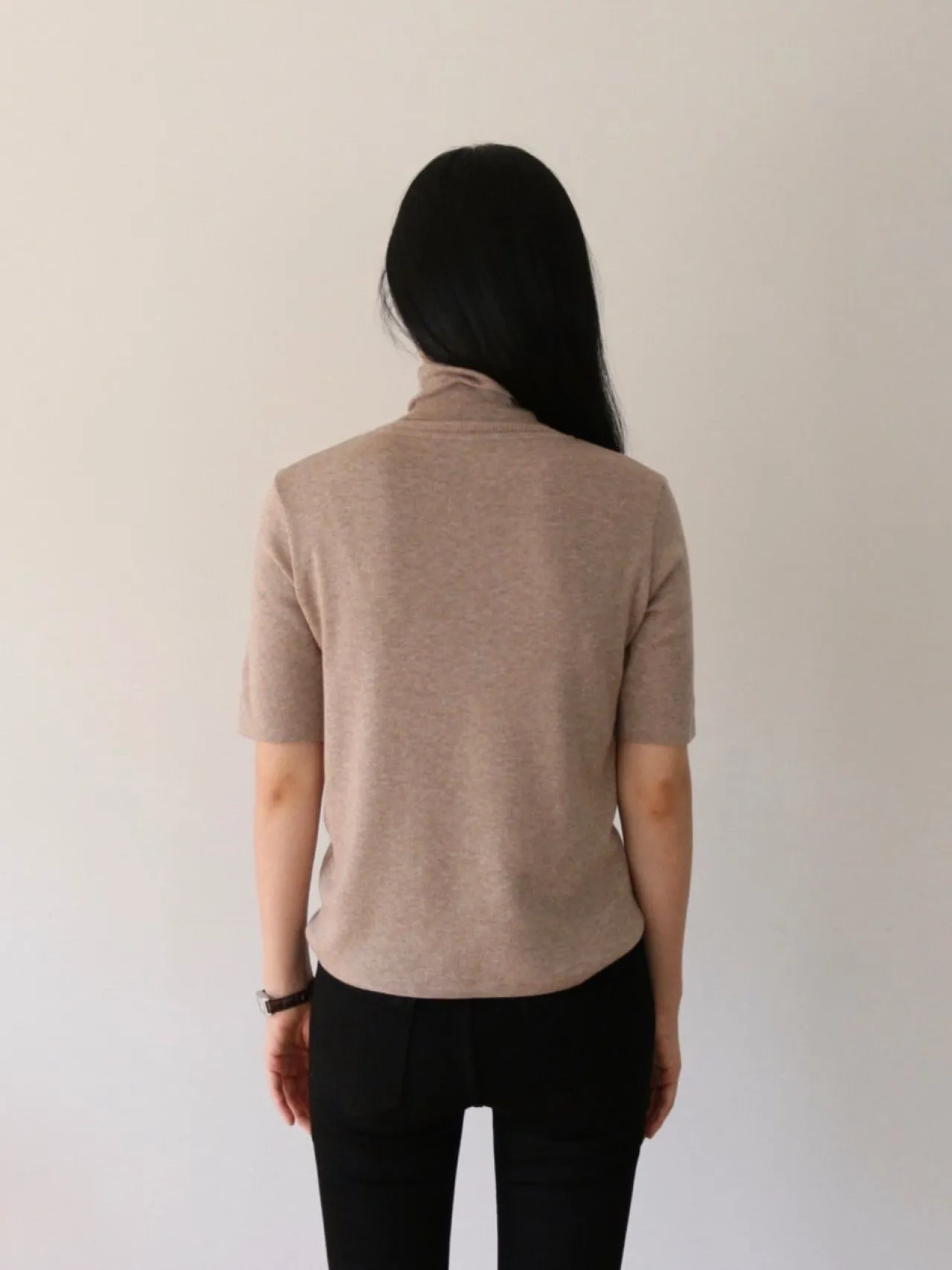 TURTLENECK HALF SLEEVE KNIT