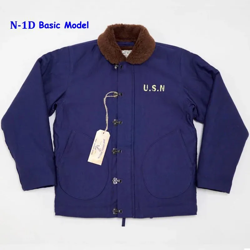 USN N-1D Deck Jacket Military Uniform Men Woolen Lining Coat