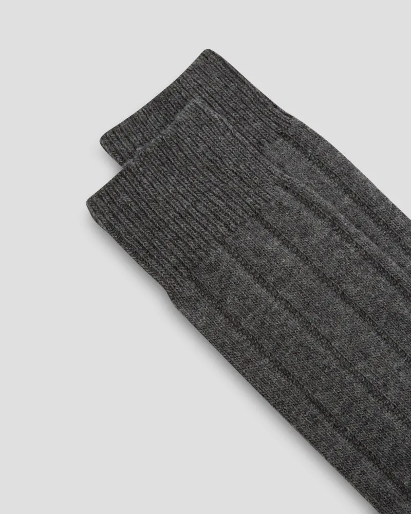 Vancouver Short Cashmere Blend Socks - MED GREY