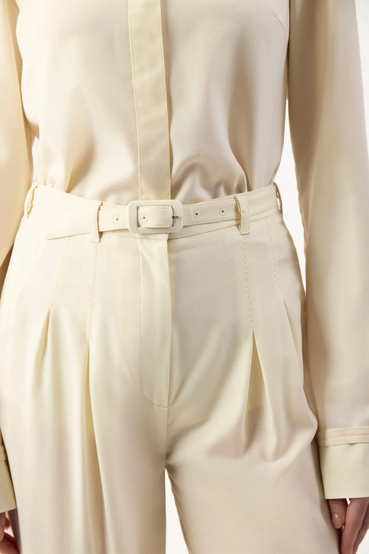 Vargas Pant in Ivory Lightweight Cashmere