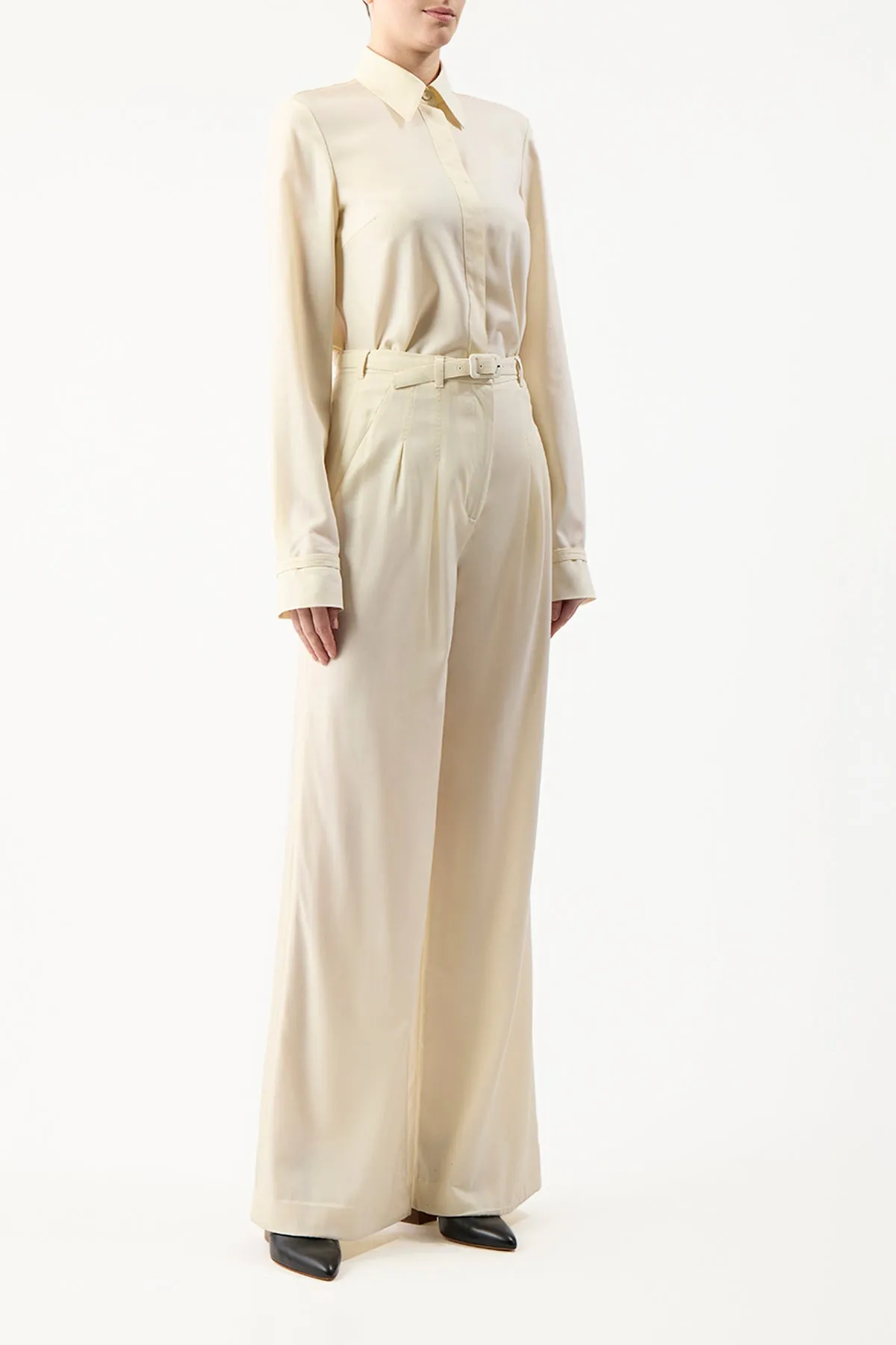 Vargas Pant in Ivory Lightweight Cashmere