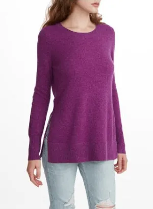 White   Warren - Pointelle Sleeve Crewneck Boysenberry Marl