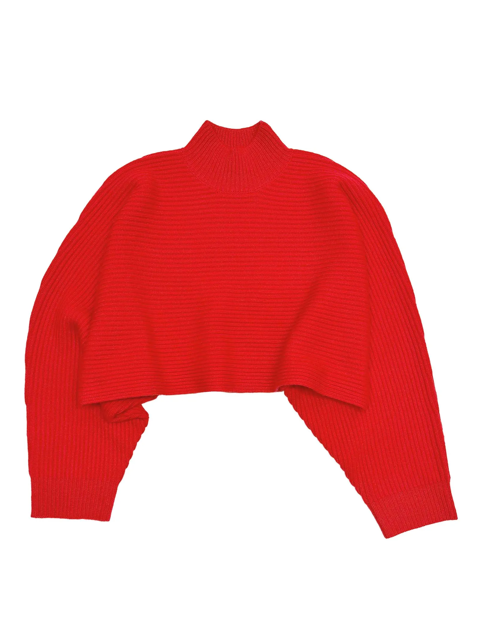 Wide Rib Crop in Rouge