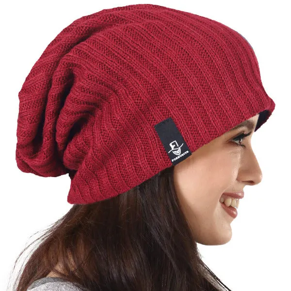 Women Knit Long Slouchy Beanie Hat B309