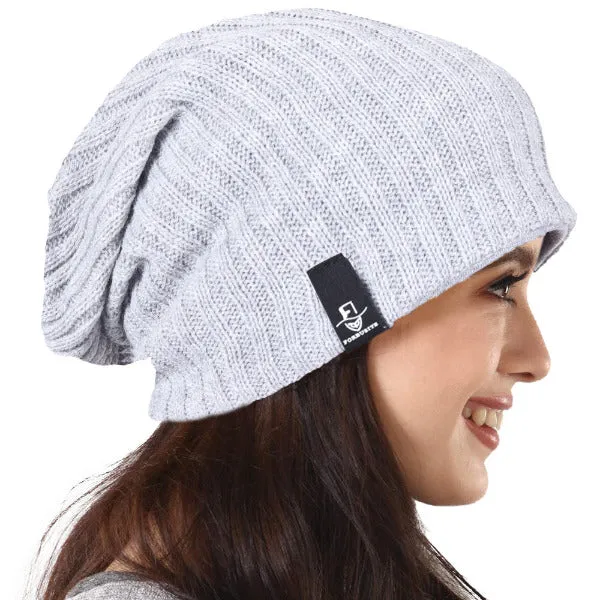 Women Knit Long Slouchy Beanie Hat B309