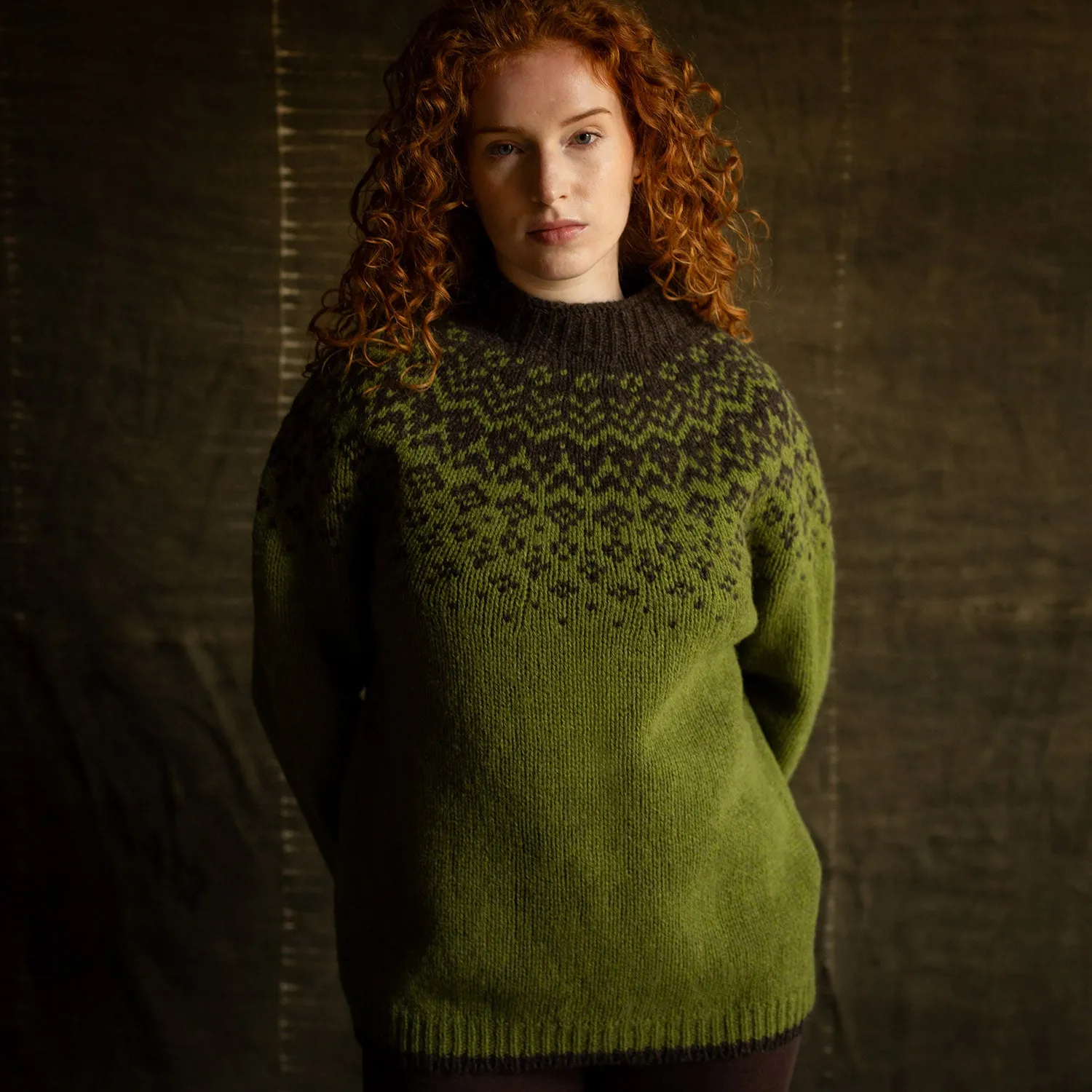 Womens Fauna Sweater - Lambswool - Juniper