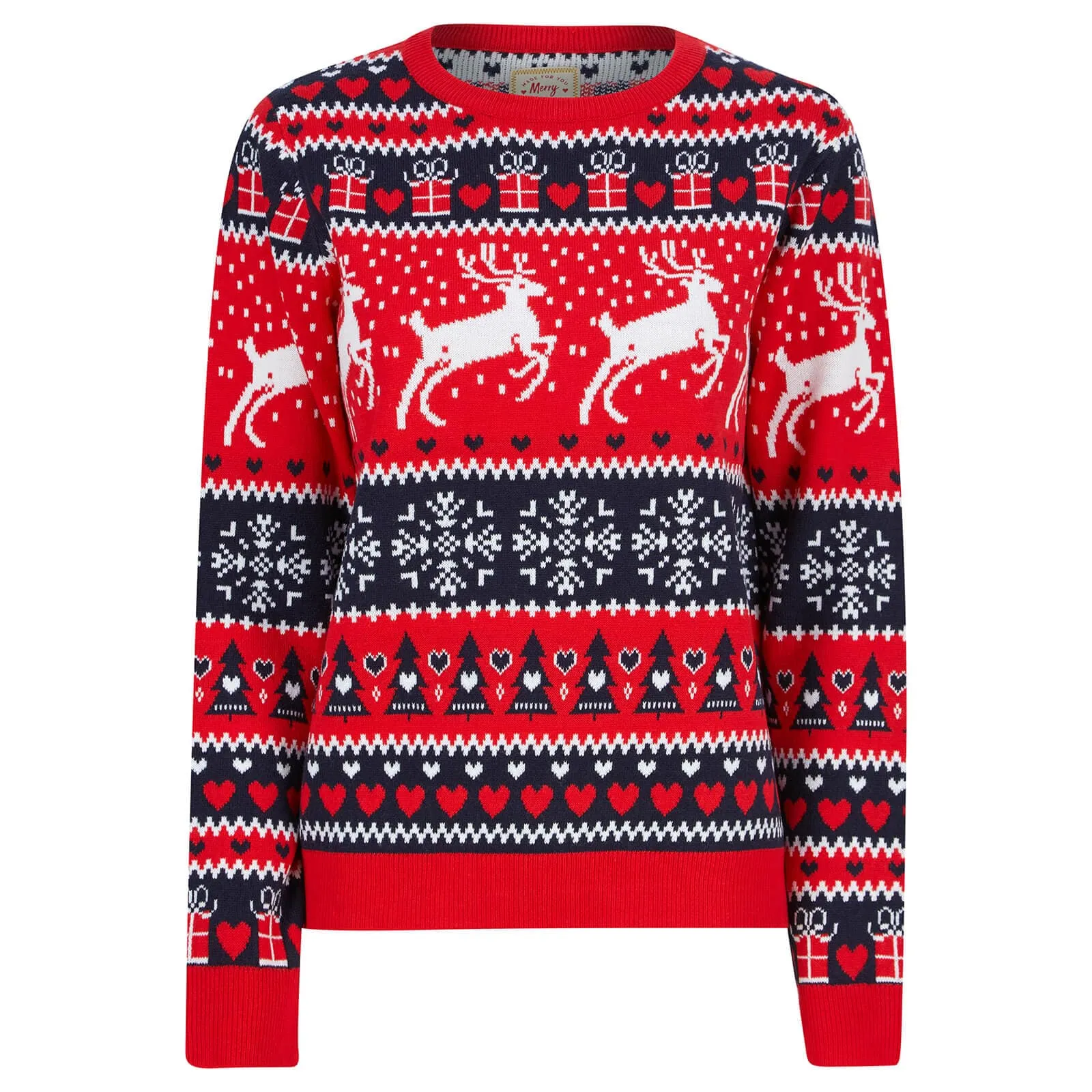 Womens Traditional Reindeer Christmas Jumper