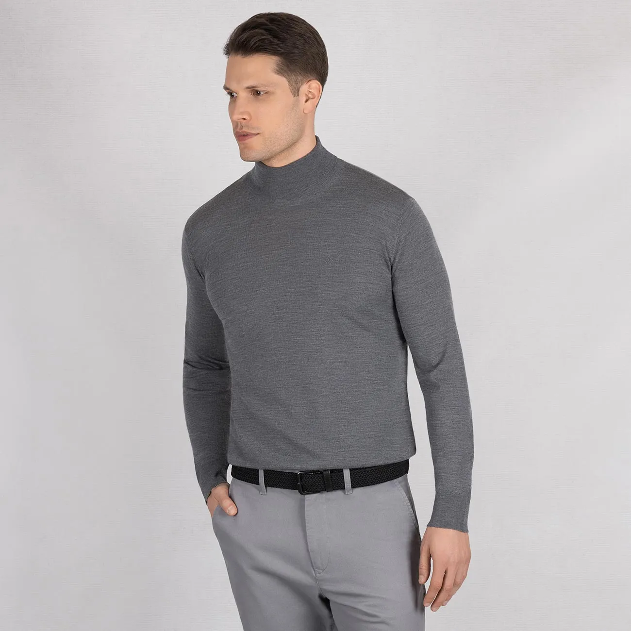 Wool Pullover Light Turtleneck Men