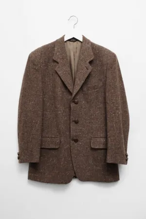 YSL VINTAGE YVES SAINT LAURENT BROWN PURE WOOL BLAZER